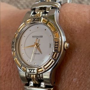 LADIES WITTNAUER TWO TONED WATCH FITS WRIST 6.5”